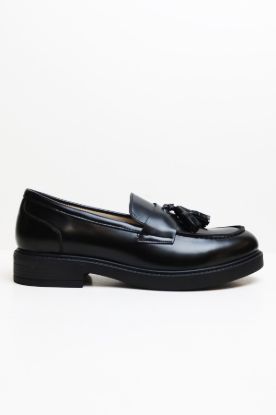 Püskül Detaylı Kalın Taban Kadın Loafer - SİYAH - 40 resmi