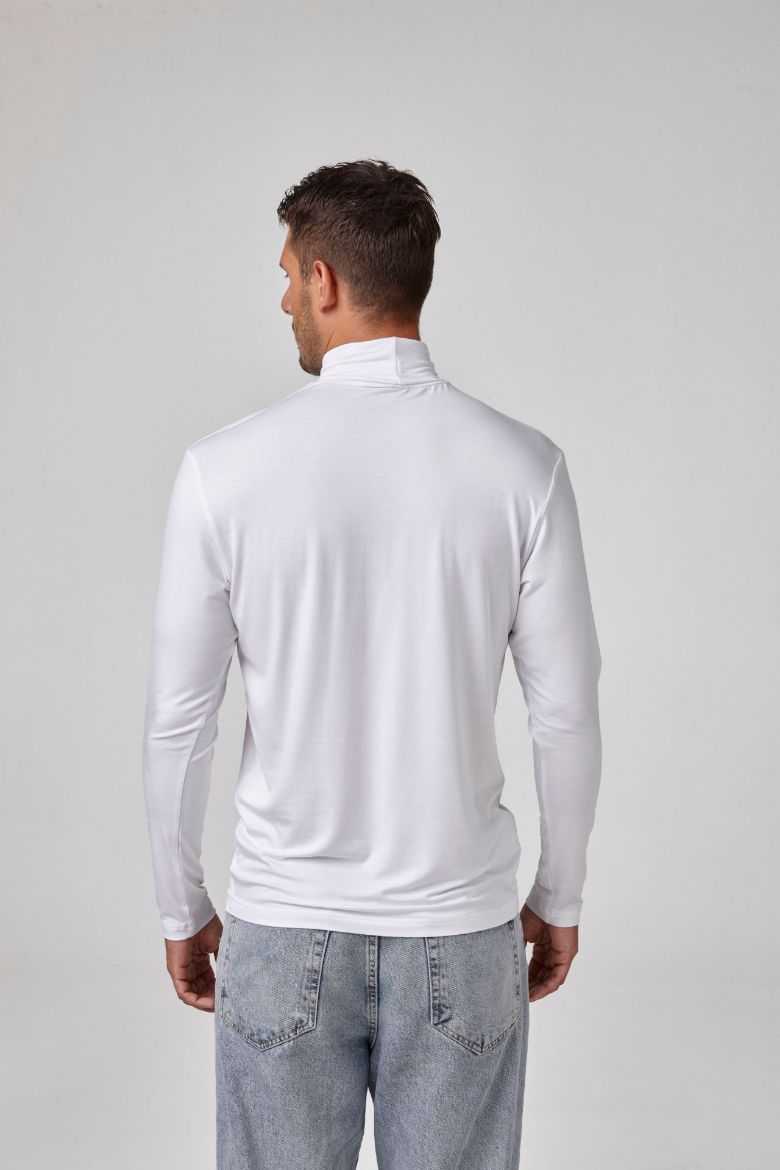 Erkek Balıkçı Yaka Uzun Kollu T-Shirt  BEYAZ P1621BEYAZ resmi