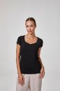 Kadın Kısa Kollu Beşgen Yaka Body T-Shirt   SİYAH P2634SİYAH