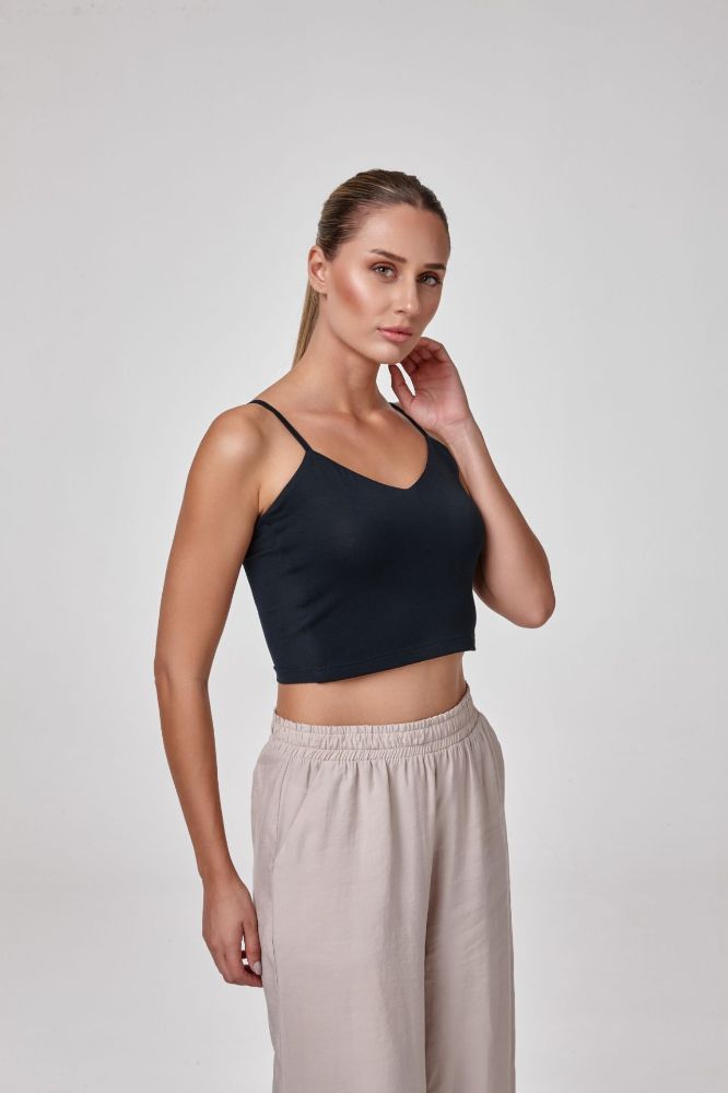 Kadın Askılı Crop Body  LACİVERT P2529LACİVERT resmi