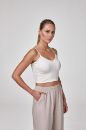 Kadın Askılı Crop Body  EKRU P2529EKRU
