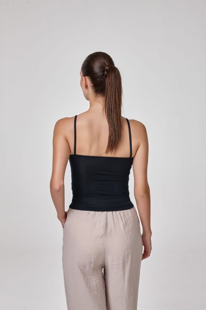 Kadın Ince Askılı T-Shirt Body Fıt Kalıp  LACİVERT P2530LACİVERT resmi