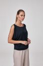 Kadın Kolsuz Kayık Yaka Bluz T-Shirt   LACİVERT P3178LACİVERT