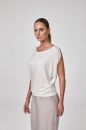 Kadın Kolsuz Kayık Yaka Bluz T-Shirt   EKRU P3178EKRU