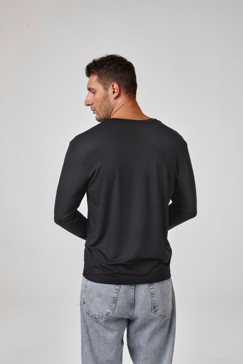 Erkek Uzun Kollu V Yaka T-Shirt  ANTRASİT P1627ANTRASİT resmi