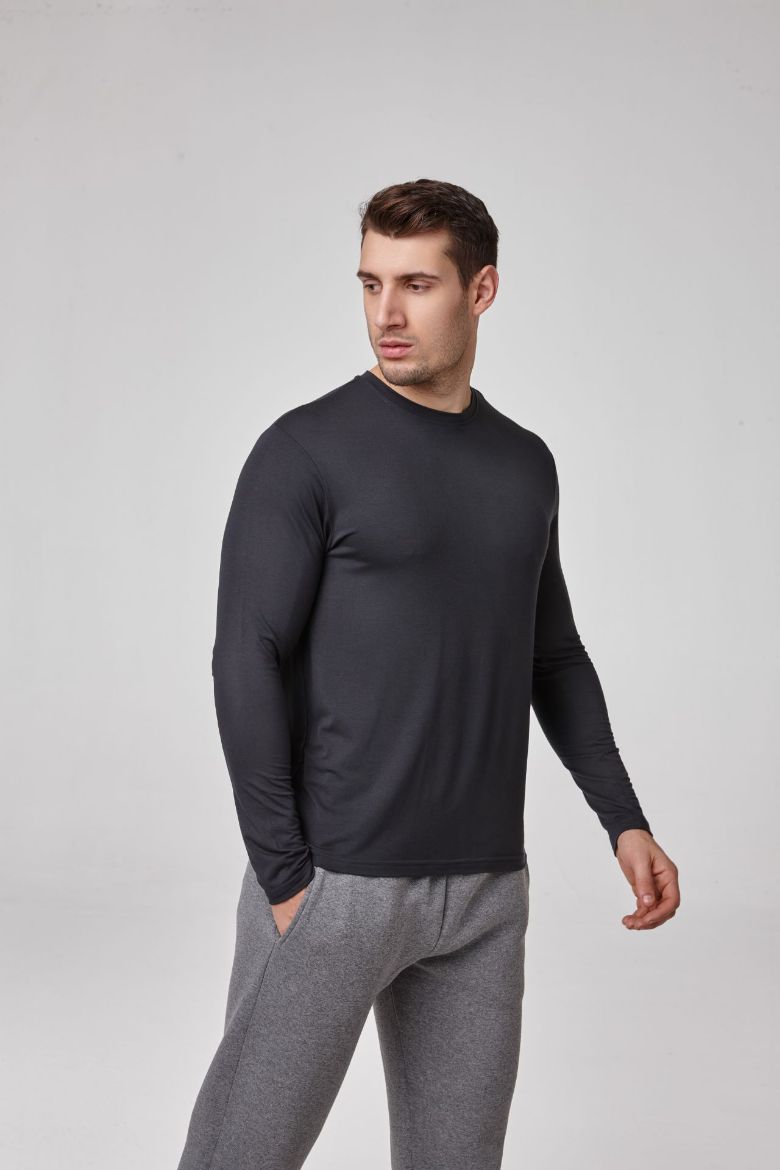 Erkek Sıfır Yaka Uzun Kollu T-Shirt   ANTRASİT P1620ANTRASİT resmi