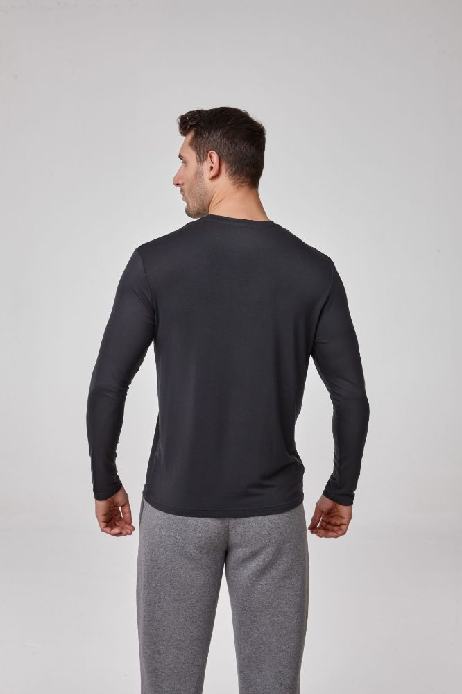 Erkek Sıfır Yaka Uzun Kollu T-Shirt   ANTRASİT P1620ANTRASİT resmi