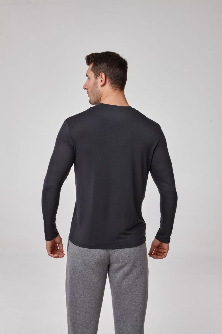 Erkek Sıfır Yaka Uzun Kollu T-Shirt   ANTRASİT P1620ANTRASİT resmi