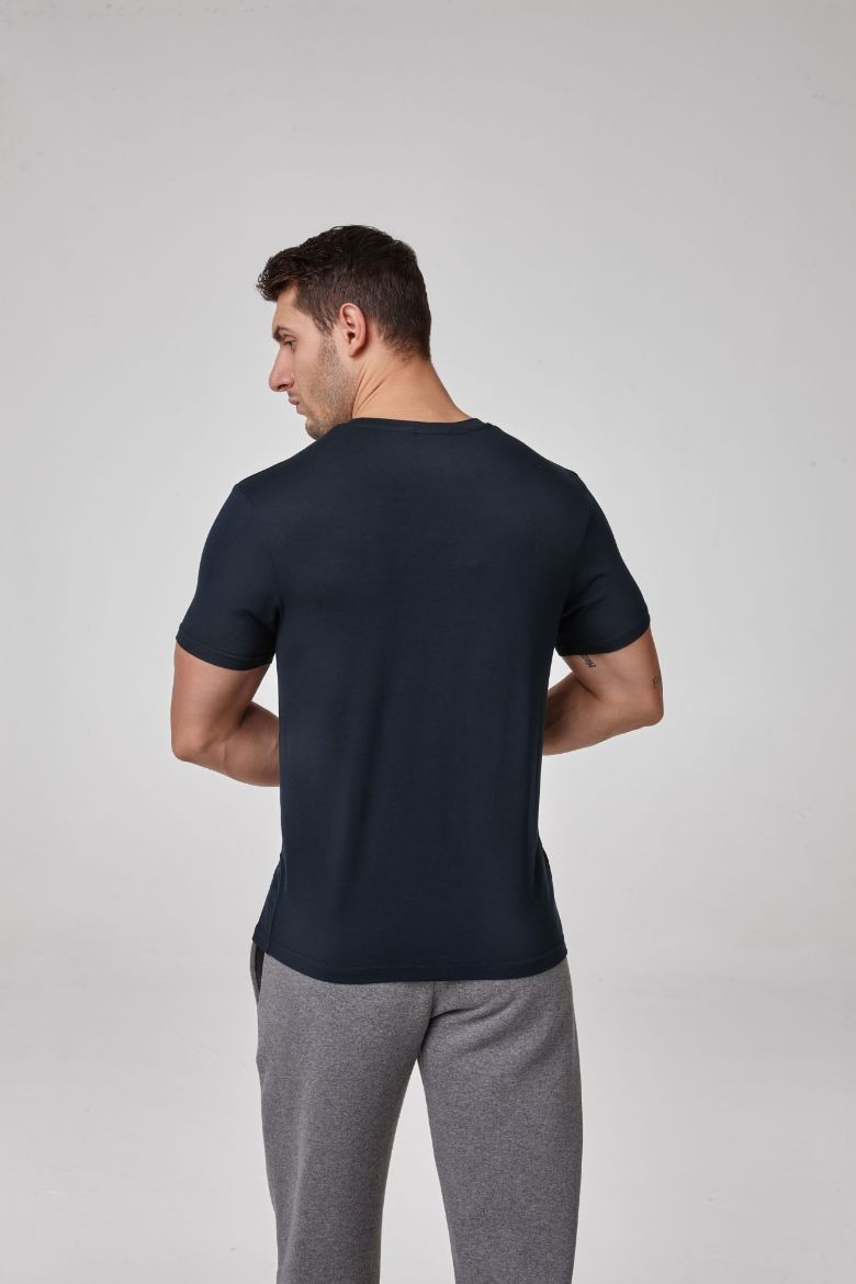 Erkek Kısa Kollu V Yaka T-Shirt  LACİVERT P1626LACİVERT resmi