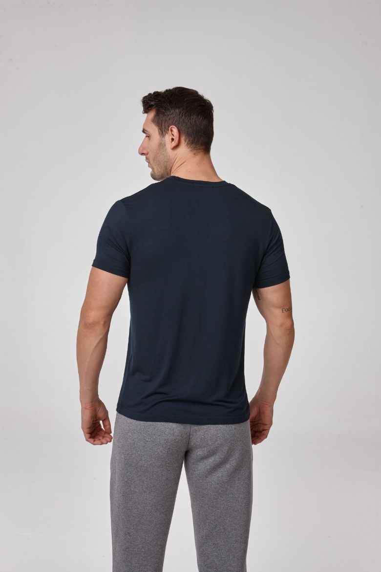 Erkek Kısa Kollu Sıfır Yaka T-Shirt  LACİVERT P1608LACİVERT resmi